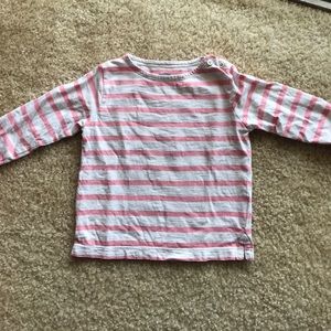 Bout’chou pink Breton stripes long sleeve T-shirt.